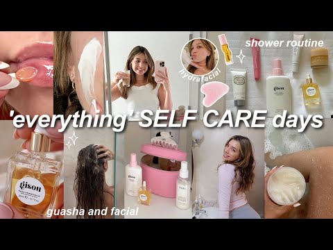 EVERYTHING SELF CARE DAYS | shower routine, guasha, facial, soft hair & skincare