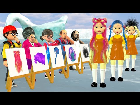 Scary Teacher 3D vs Squid Game Draw Hair Squid Girl Nice or Error Challenge 5 Times Challenge