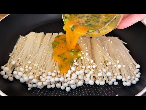 If you have eggs and enoki mushrooms at home | Simple breakfast – Mom's secret recipe!