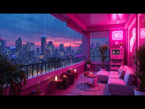 Rainy Lofi Balcony 🌂 Chill Lofi Hip Hop Beats to Feel the 90’s Mood ☔️ Live Stream by Retro-Rhythm