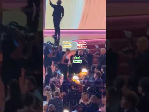 Justin Bieber hugs Bad Bunny and takes photos with him at the Grammys #justinbieber #badbunny