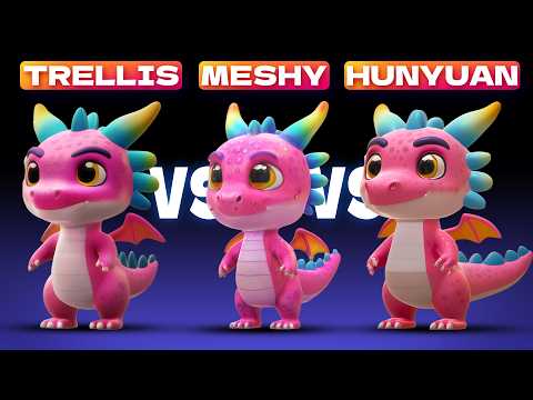 HUNYUAN 3D vs MESHY AI vs TRELLIS | Which 3D MODEL AI Generator is Better?