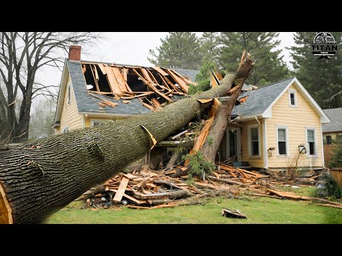 Dangerous Fastest Idiots Cutting Tree Fails Skill With Chainsaw | Tree Falling on Houses #1