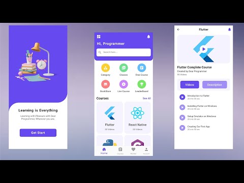 Education App UI Design in Flutter - Flutter UI Design Tutorial