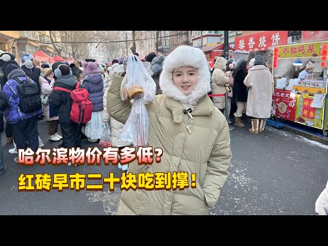 东北早市的物价也太便宜了吧！花二十块钱吃到撑是种怎样的体验！