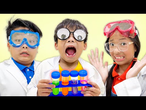 Wendy Alex and Eric Try Cool Science Experiments and Challenges - Adventure Stories for Kids