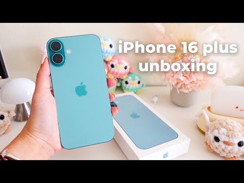 iPhone 16 Plus ASMR unboxing (Teal) setup, tips + cases! Compare with 15 plus and 16 pro ✨ aesthetic
