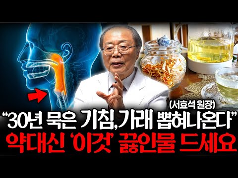 "폐만 50년 연구했습니다." 매일 아침 '이 물' 한 잔 목에 잔뜩 낀 가래 싹 사라집니다. (서효석 원장 1부)