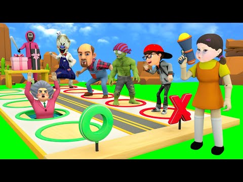 Scary Teacher 3D vs Squid Game 2: Challenge To Choose True Or False According To The Command