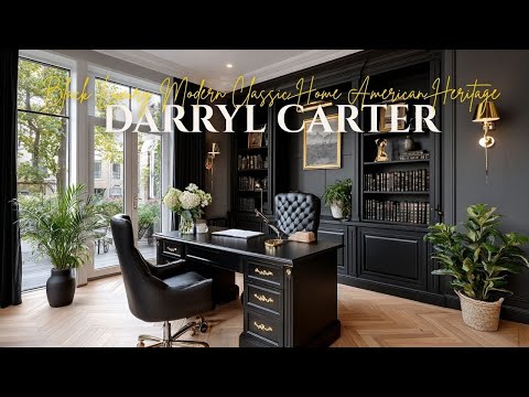 Black Luxury Modern Classic Home with Darryl Carter Influence American Heritage with Strong Balance