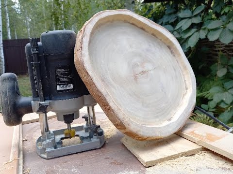 Тарелку из березы делает самый дешевый фрезер.