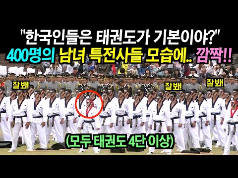 야외에서 한국인 400명의 태권도 시범공연에.. 관객들 깜짝!