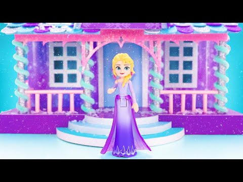 Building Elsa's Cozy Winter House ❄️🏠 Sparkling Step-by-Step Tutorial