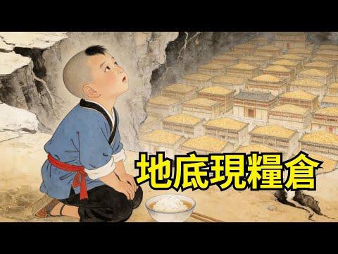 小乞丐餓暈荒村祠堂，醒來發現懷中多出半袋米，旁有字：“借糧者三日歸還。” 他討飯七日湊足歸還，地裂現糧倉百間！#故事頻道#民間故事#説書#睡前故事#荒村