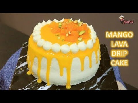 Mango Lava Drip Cake Recipe芒果流心淋面蛋糕食谱|芒果爆浆No White Chocolate,No Egg Mango Glaze, Mascarpone Frosting
