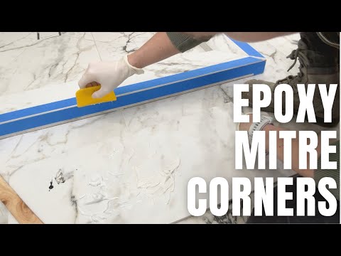 How to Build a Mitre Shower Curb and Epoxy Mitered Tile Corners