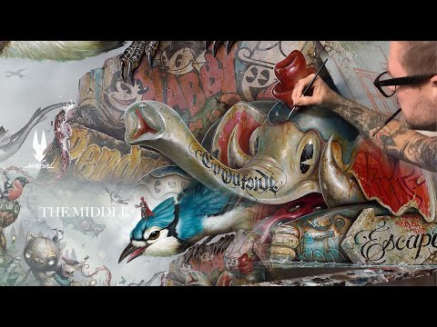 Greg CRAOLA Simkins takes on one of his MOST AMBITIOUS PAINTINGS to date with "The Middle"