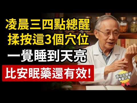 凌晨三四點總醒？資深中醫師：揉按這3個穴位，一覺睡到天亮，效果比安眠藥還好！