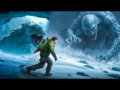The alien creature deep in Antarctica scared the young man and ran away
