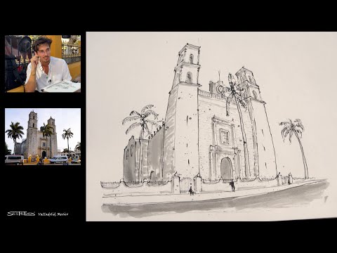 How to Sketch a 3-Point Perspective on-location in Mexico!