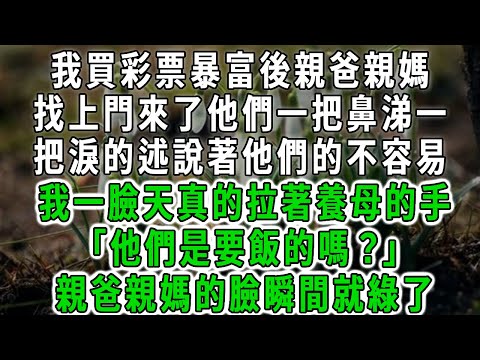 After I bought the lottery ticket and became rich. My parents came to me. They talked about their d