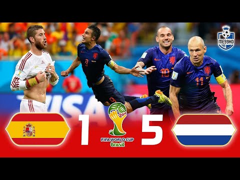 The Most Famous Revenge in Football History 🤯🔥 ◄ Spain 1-5 Netherlands 🏅 2014 FHD