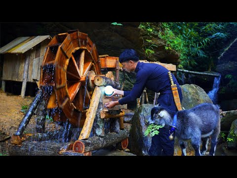 I used a waterfall to generate free electricity for my house in the deep forest.