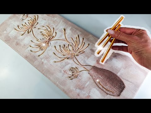 EASY Glue Gun Techniques You CAN'T MISS!! Chrysanthemum Art Piece | AB Creative Tutorial