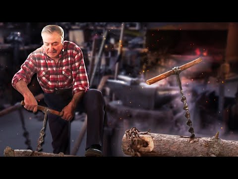 Artisanal FORGE of two tools for CUTTING WOOD in the mountains: BARRENA AND ZAPINO