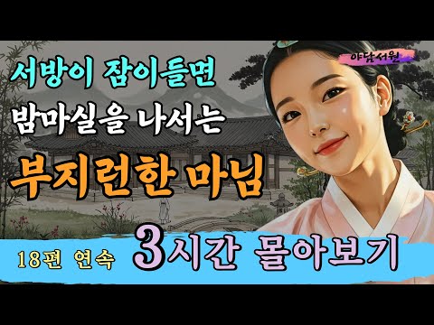 [특집] 야담서원 3시간 몰아보기 '서방이 잠이들면 밤마실을 떠나는 부지런한 마님' 등 18편 | 야담 이야기, 옛날이야기, 전설, 설화, 마마니