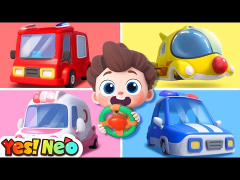 Learn Colors with Five Little Cars | Cars Rescue | Nursery Rhymes & Kids Songs | Yes! Neo