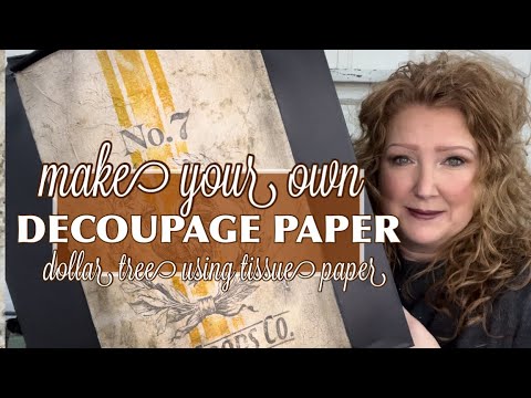 MAKE YOUR OWN DECOUPAGE PAPER | IOD MERCANTILE STAMP 2024 | TRASH TO TREASURE  | THRIFTED MAKEOVERS