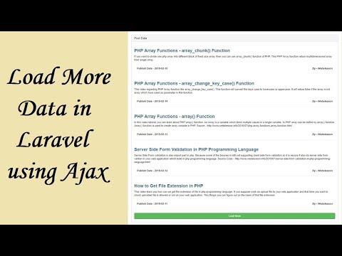 Load More Data in Laravel using Ajax