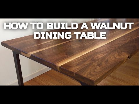 Walnut Dining Table Build | Modern Minimalist Table DIY Tutorial (Step-By-Step)