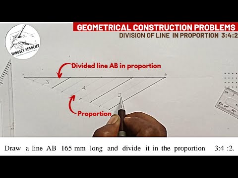 How to divide a line into proportion 3:4:2 in geometrical construction problems