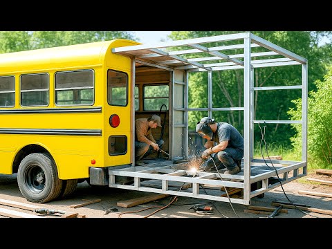 Couple Transforms School Bus Into Dream Camper | Full Conversion by @Bibia Bus