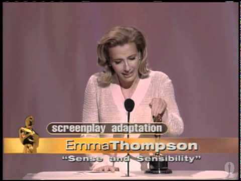 Emma Thompson winning an Oscar® for "Sense and Sensibility"