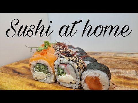 How to make sushi at home?! Three types of sushi rolls! SIMPLE RECIPE!