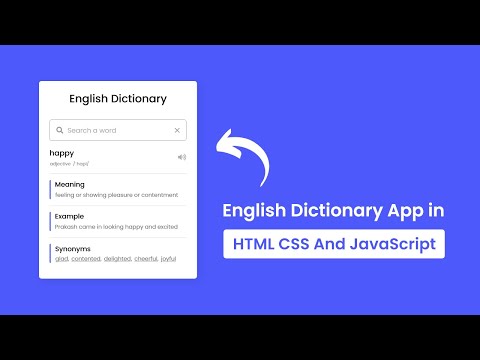 Build A Dictionary App in HTML CSS & JavaScript