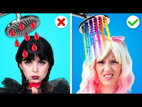 砂に隠れてるものは何？ウェンズデー VS イーニッドのサマー☀️ ハック | ビーチ用の楽しいガジェットとハック！