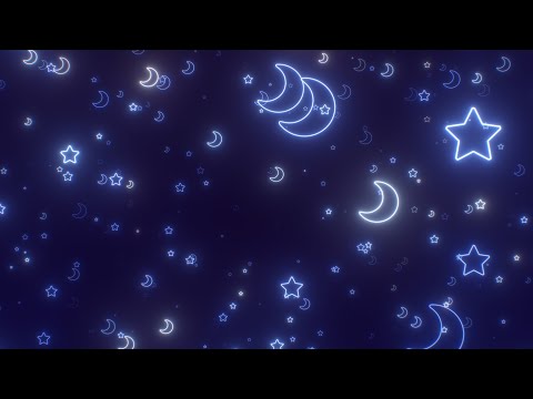 Bed Night Time Dark Blue Crescent Moon And Stars Flying At Camera 4K 60fps Wallpaper Background