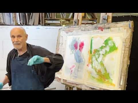 Frank O'Cain: How to work with thin layers of acrylic paint to build an abstract paintings.