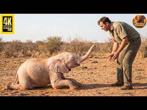 An Albino Baby Elephant Rejected by the Herd Begs Humans for Help | Animal Rescue Film
