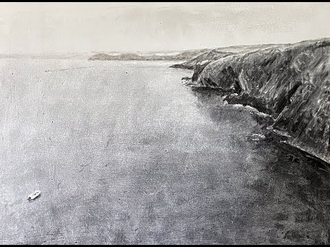 Charcoal drawing - farm track