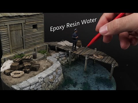 Epoxy Resin Water Diorama - Small Seaport - Scale 1/35