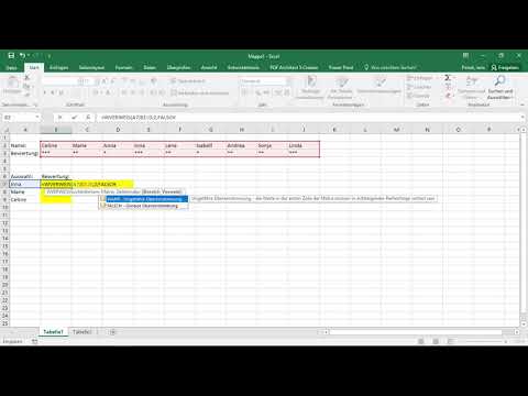 Excel Methodensammlung: WVERWEIS