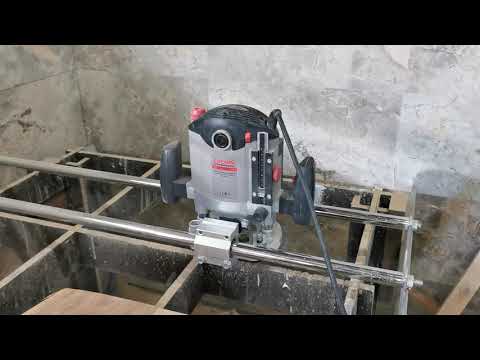 Router carriage for slab alignment, planer from a router. #epoxytable #epoxyresin