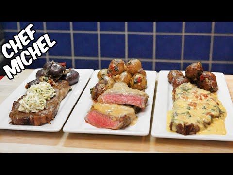 Mes 3 STEAKS Royaux -- Sauce maroilles, choron et beurre maître d'hôtel