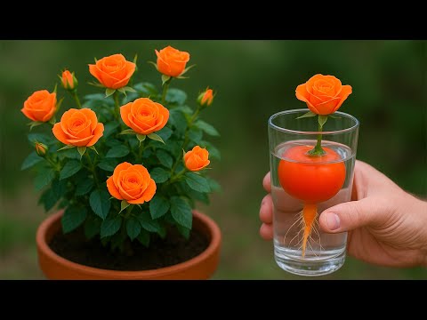 Try This Weird Trick to Propagate Orange Roses🌹