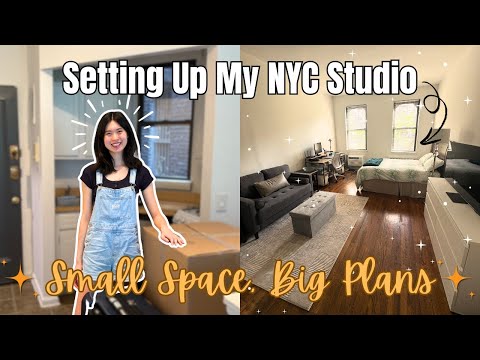 Moving Into My NYC Studio Apartment | Unpacking, Organizing + Small Space Setup